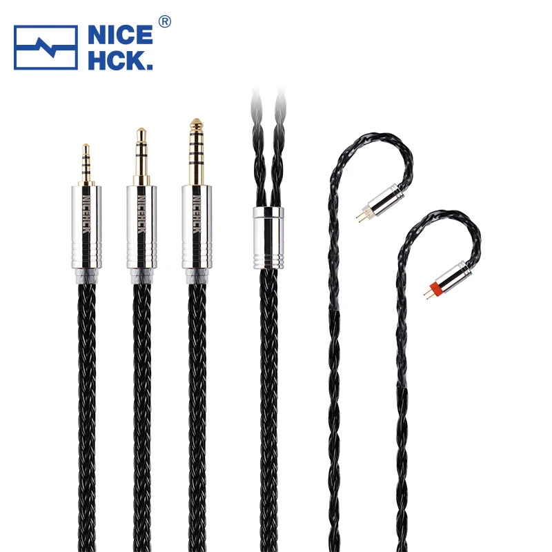 NiceHCK BlackInk 5N OCC+Silver Plated OCC HIFI Earphone Upgrade Cable 3.5/2.5/4.4mm QDC/MMCX/0.78 2Pin Zero HEXA Kima IEM