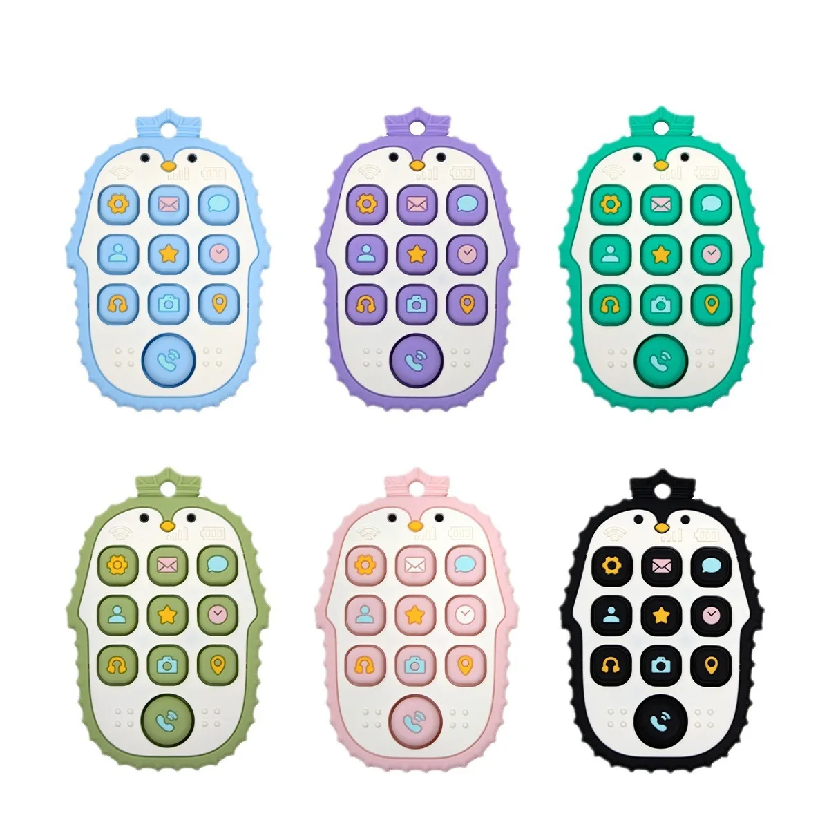Baby Toys 0 6 Months, Cute Penguin Silicone Teether Ring Baby Shower Gift