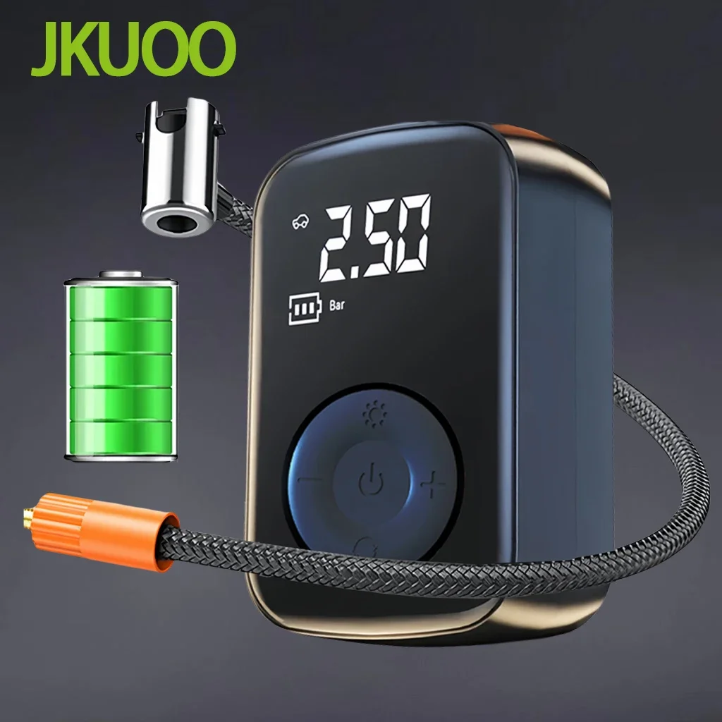 

JKUOO 150PSI Electric Car Air Compressor Tire Inflator Pump for Motorcycle Bicycle Boat - Multifunctional Portable Tire Inflator