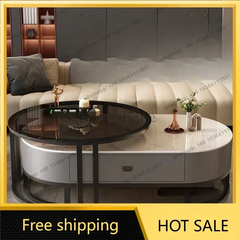 XX.Cheap Minimalist Coffee Table Aesthetic Standing Luxury Nordic Coffee Table Computer Writing Unique Wood Couchtisch Furniture