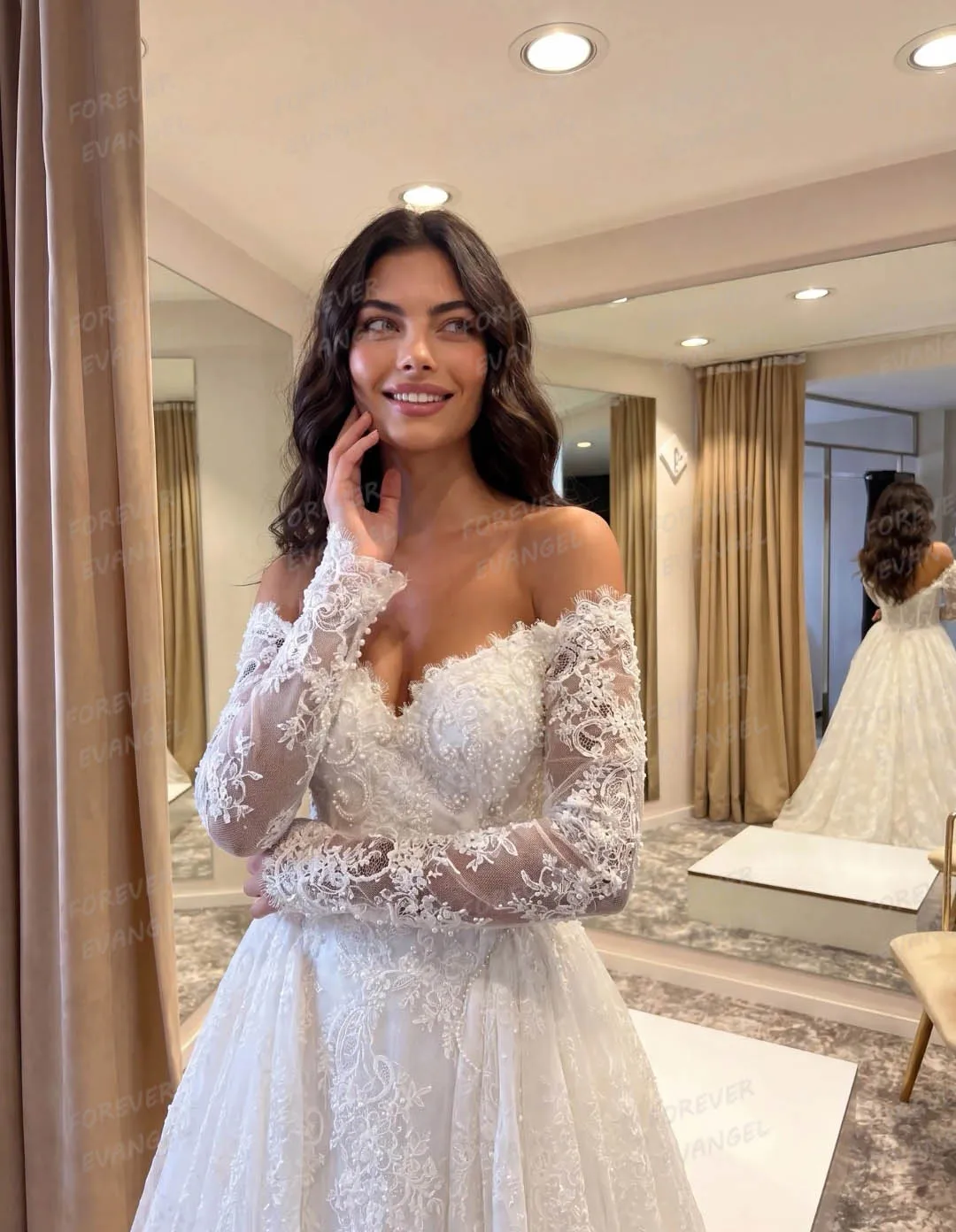 Luxury Sweetheart Wedding Dresses Appliques Woman's Sexy A Line Bride Gowns Long Sleeve Tulle Customized Vestidos De Novia Party
