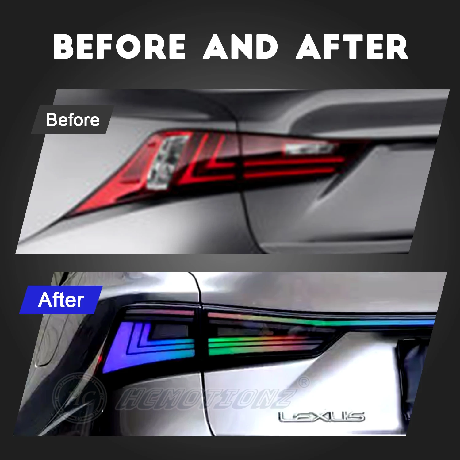 Luzes Trazeiras RGB para Lexus IS 250, 350, 300h, F, 2014-2020, DRL, Start Up, Animação, Plug and Play