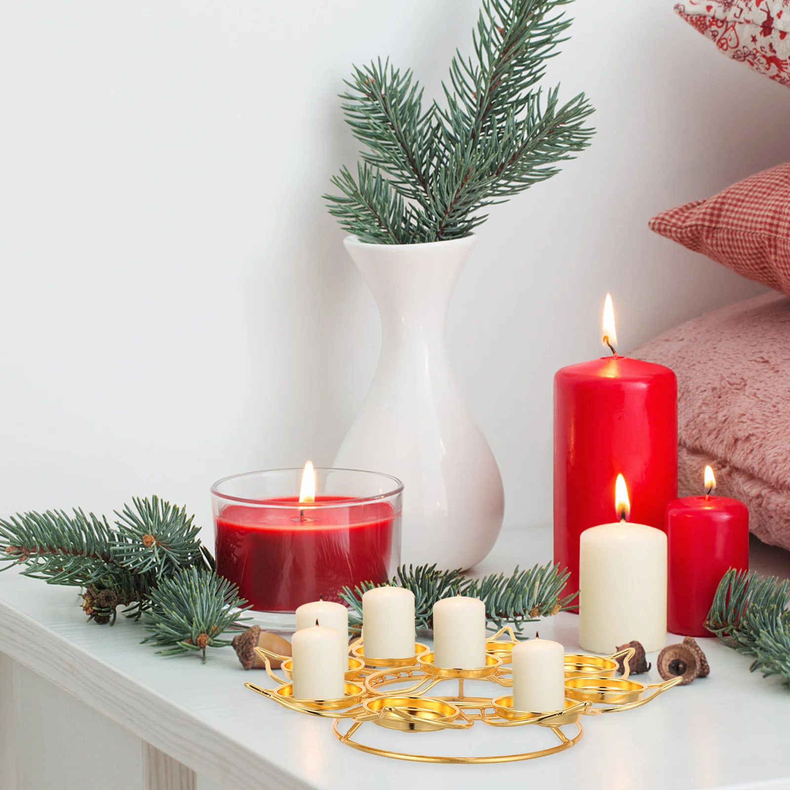 

Lotus Flower Holder Decorative Tealight Votive 9-Trays Candelabra Stand Festival Party Diwali Home Ornaments