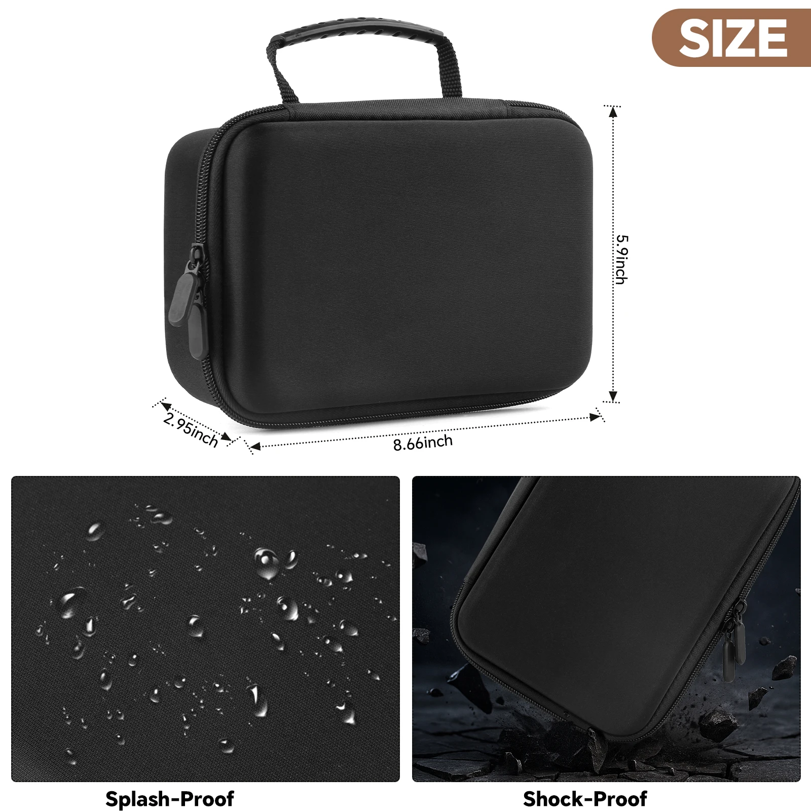Head Shaver Case for Telfun Vsmooth FlexSeries Body Hair Shaver Rotary Blades, Clippers, Nose Trimmer, Brush for Men (Bag Only)