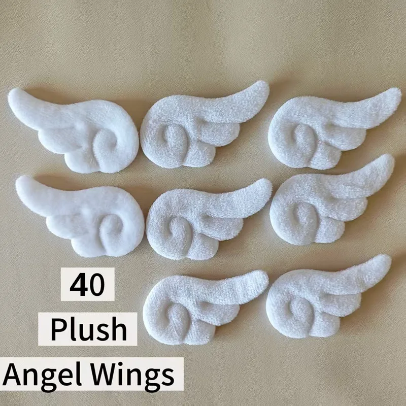 40 pluszowych skrzydeł anioła, urocze akcesoria dla dzieci i dziewczynek, miękkie i słodkie futrzane ubranka, zestaw kart, akcesoria dekoracyjne, skrzydła anioła.