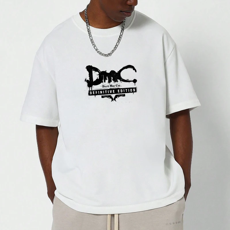 

Graphic T Shirts Y2k D-Devil May Cry Men's Clothing Gifts for Boyfriend New in Tops Short Sleeve Tee Personalized T-shirt White