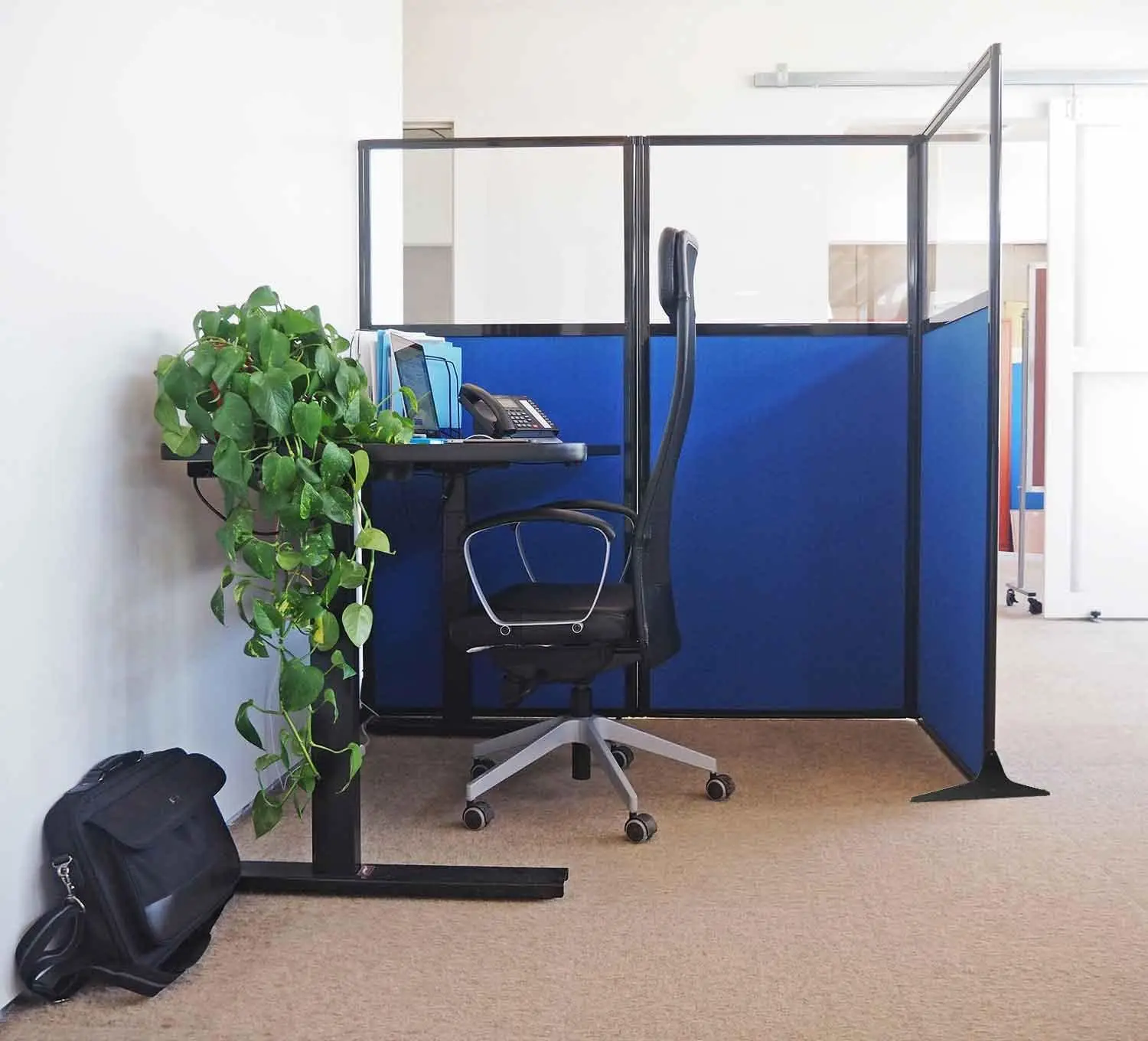 Workstation Partition Portable Wall Divider Modern Office Cubicle Free Standing Privacy Screen Flexible Work Space 33 X 70 Gray