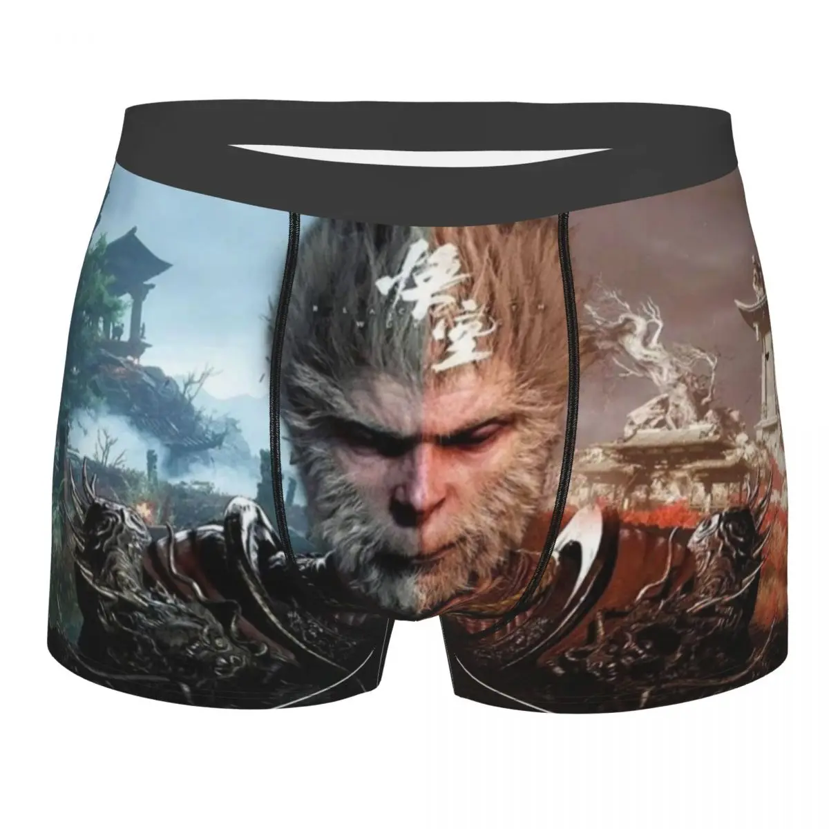

Новинка на заказ, черные мифы Wukong, боксеры, шорты, мужские трусы, дышащие трусы, нижнее белье