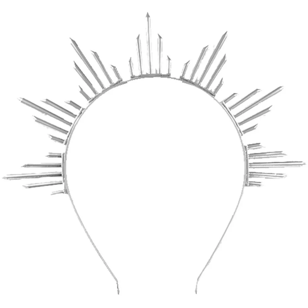 

Gothic Halo Sun Crown Black Color Lolita Spiked Headpiece Photography Performance Cross Renaissance Cosplay Headband