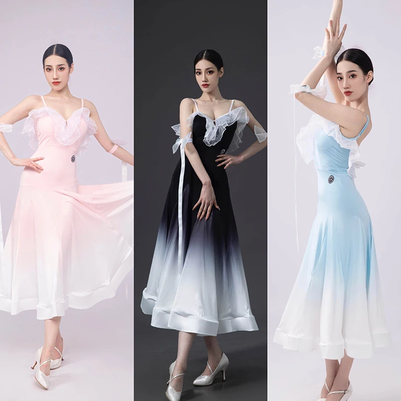 

2024 Ballroom Dance Dress For Women Sexy Backless Waltz Social Dance Performance Costumes Adult Modern Dance Clothing DN17238