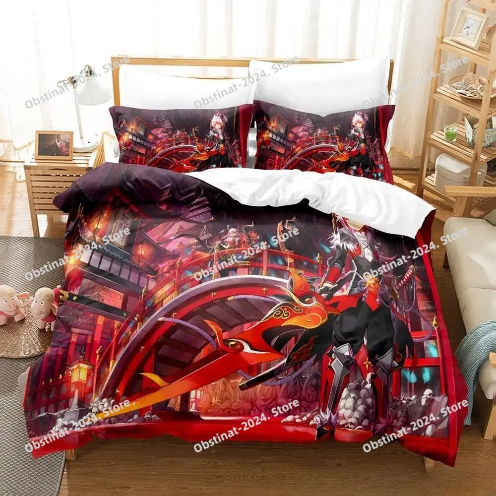 

3D Print Anime Game Elsword Bedding Set Single Twin Full Queen King Size Bed Set Adult Kid Bedroom Duvet Cover Sets Anime Bed