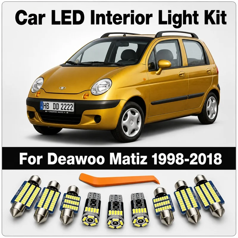 LED Interior Light Kit For Daewoo Matiz 1998- 2013 2014 2015 2016 2017 2018 Dome Map Reading Trunk Bulb Accessories
