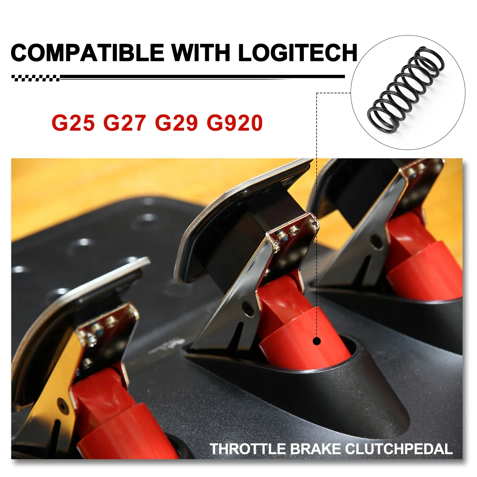

Upgrade Mod Brake and Throttle and Clutch Pedal Spring Kit for LOGITECH G25 G27 G29 G920 Racing Wheel
