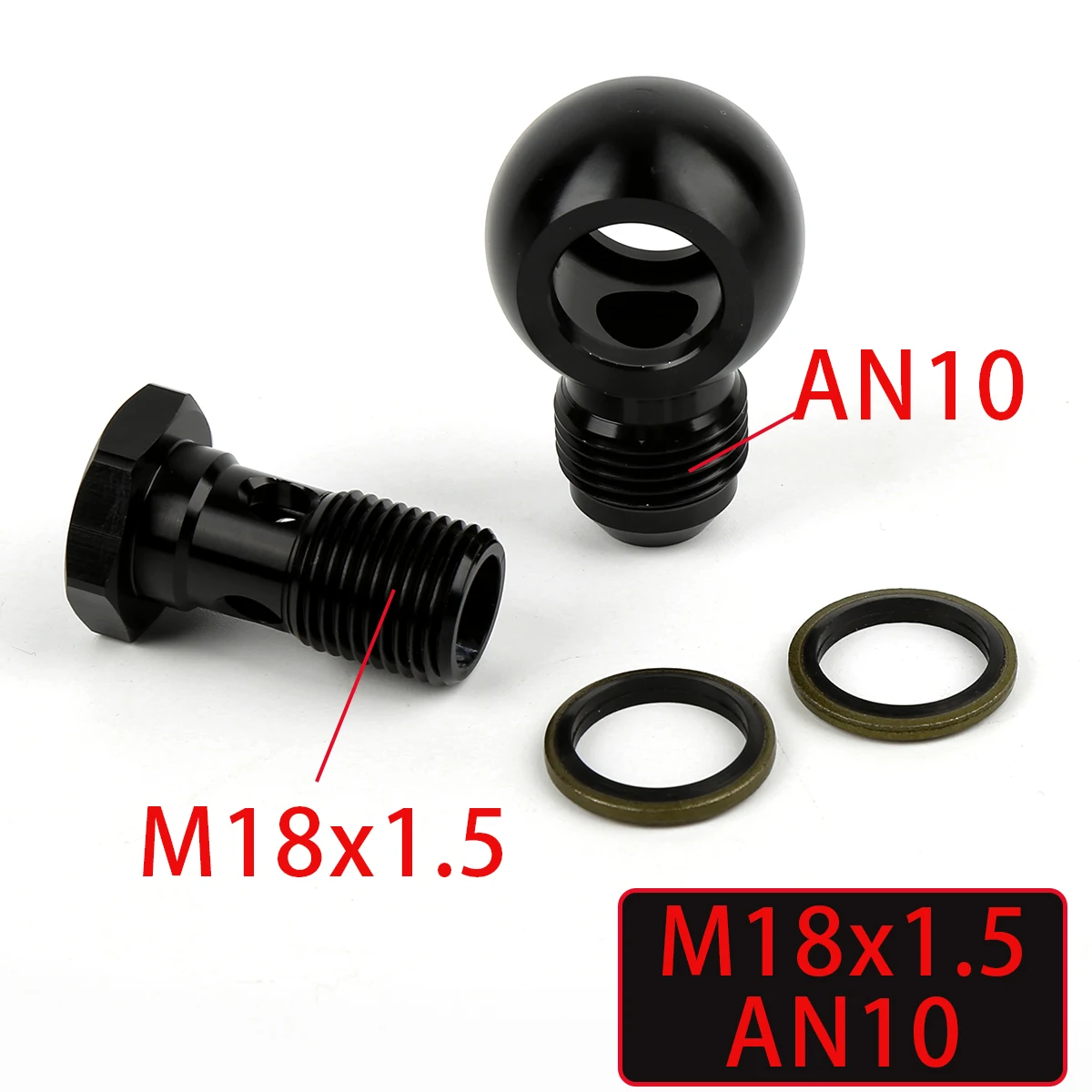 Aluminum M16x1.5 M18*1.5 M22*1.5 Bolt Hydraulic Clutch Screw & Banjo Adaptor Bolt Fitting Male AN10 Ball Fitting Adapter Kit