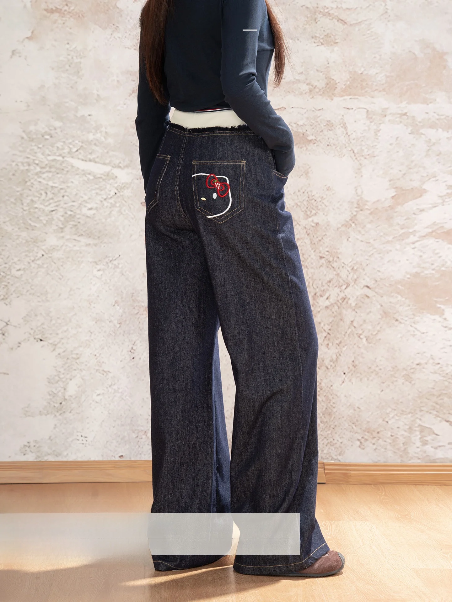 Heynew plus Size Women's Jeans Color Blo Belted Floor Length Conceal Meat Loose Fit Cotton Polyester Lyocell Blend Straight...