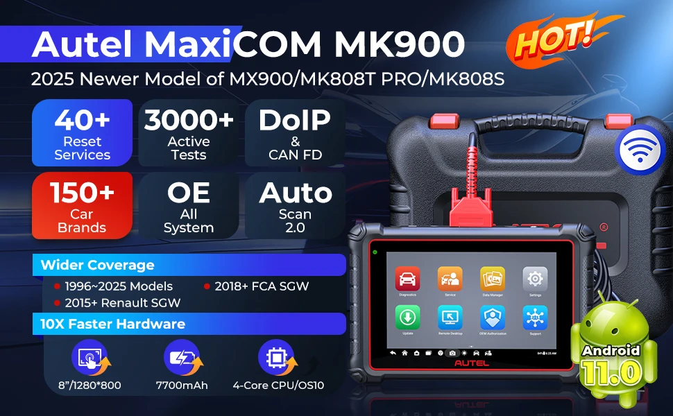 Autel Scanner MaxiCOM MK900 Bidirektionales Diagnosegerät Gleich wie AUTEL MK900BT MK900-BT MX900 Diagnose-Scanner CAN-FD&DOIP – Detail 1