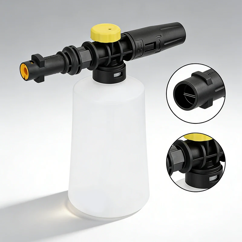 Pistola de Espuma de Nieve de Alta Presión para Lavado con Chorro, Compatible con Karcher K2-K7, Espumador de Coche, Boquilla Ajustable, 750ML