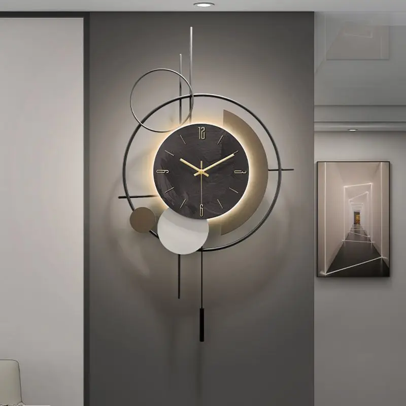 Modern European Wall Clocks Minimalist Star‑Trail Creative Sound‑Activated Lights Wall Clocks Hotel Dressing Room Home Decor