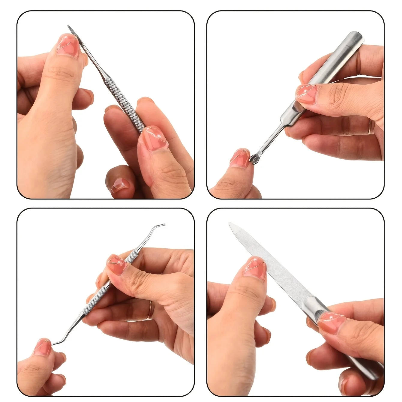 مجموعة أدوات إزالة أظافر القدم الغارزة المهنية مكونة من 5 قطع، مجموعة باديكير من الفولاذ المقاوم للصدأ، معالجة العناية بالأظافر لتصحيح #3