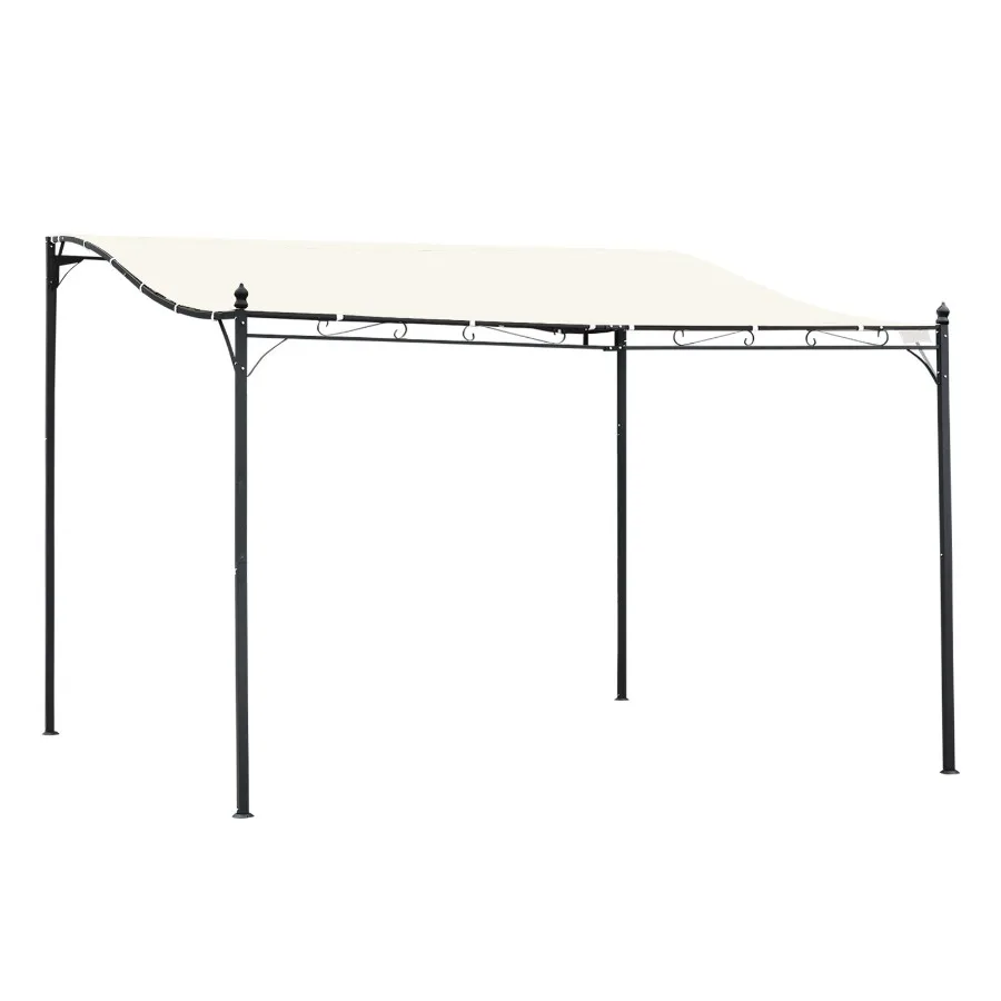 

10' x 13' Steel Outdoor Pergola Gazebo Patio Canopy with WeatherResistant Fabric and Drainage Holes for Backyard Deck Garden C