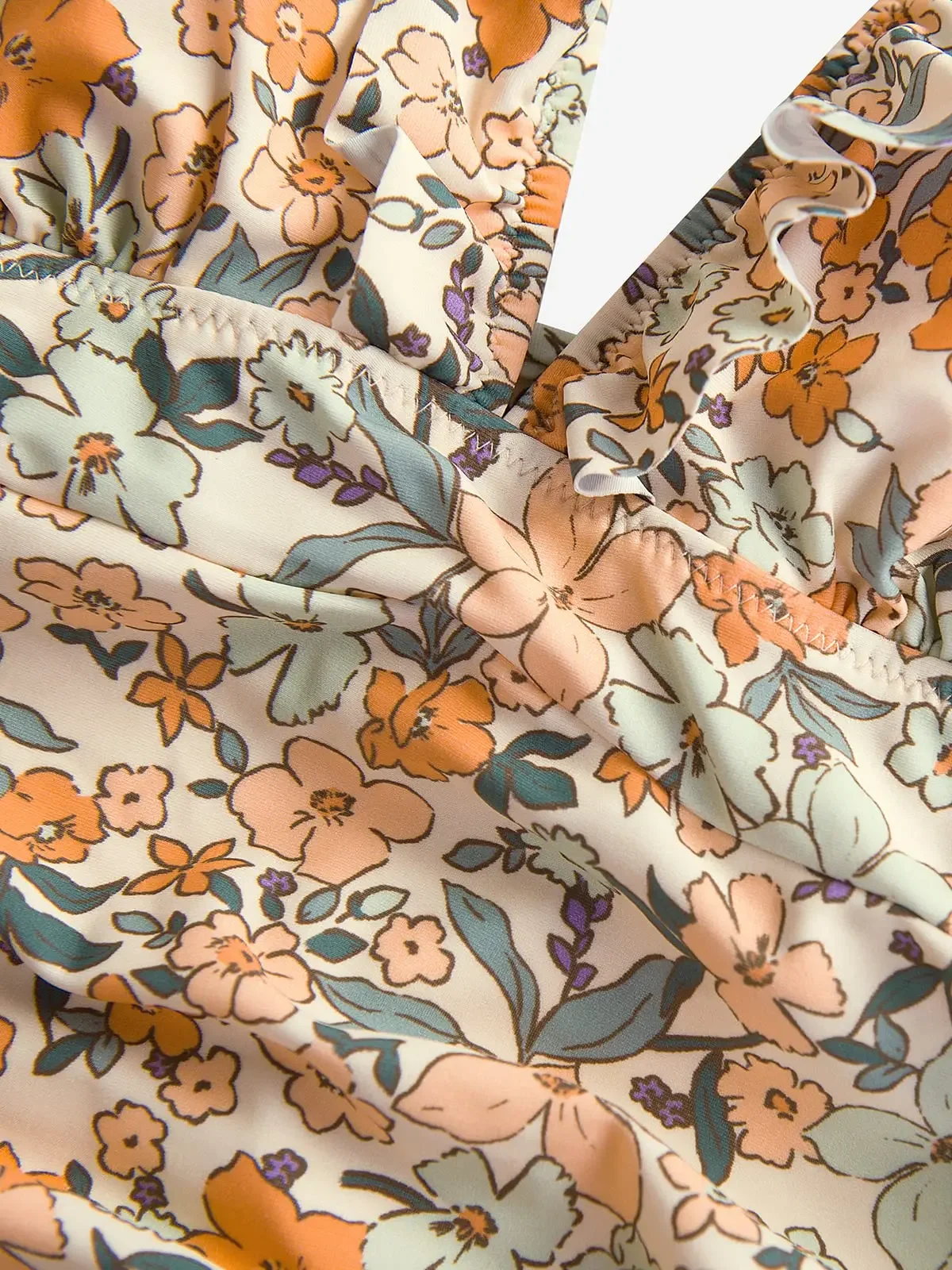 Traje de baño de una pieza para mujer, trajes de baño con volantes, cuello en V, con cordones, traje de baño con control de barriga