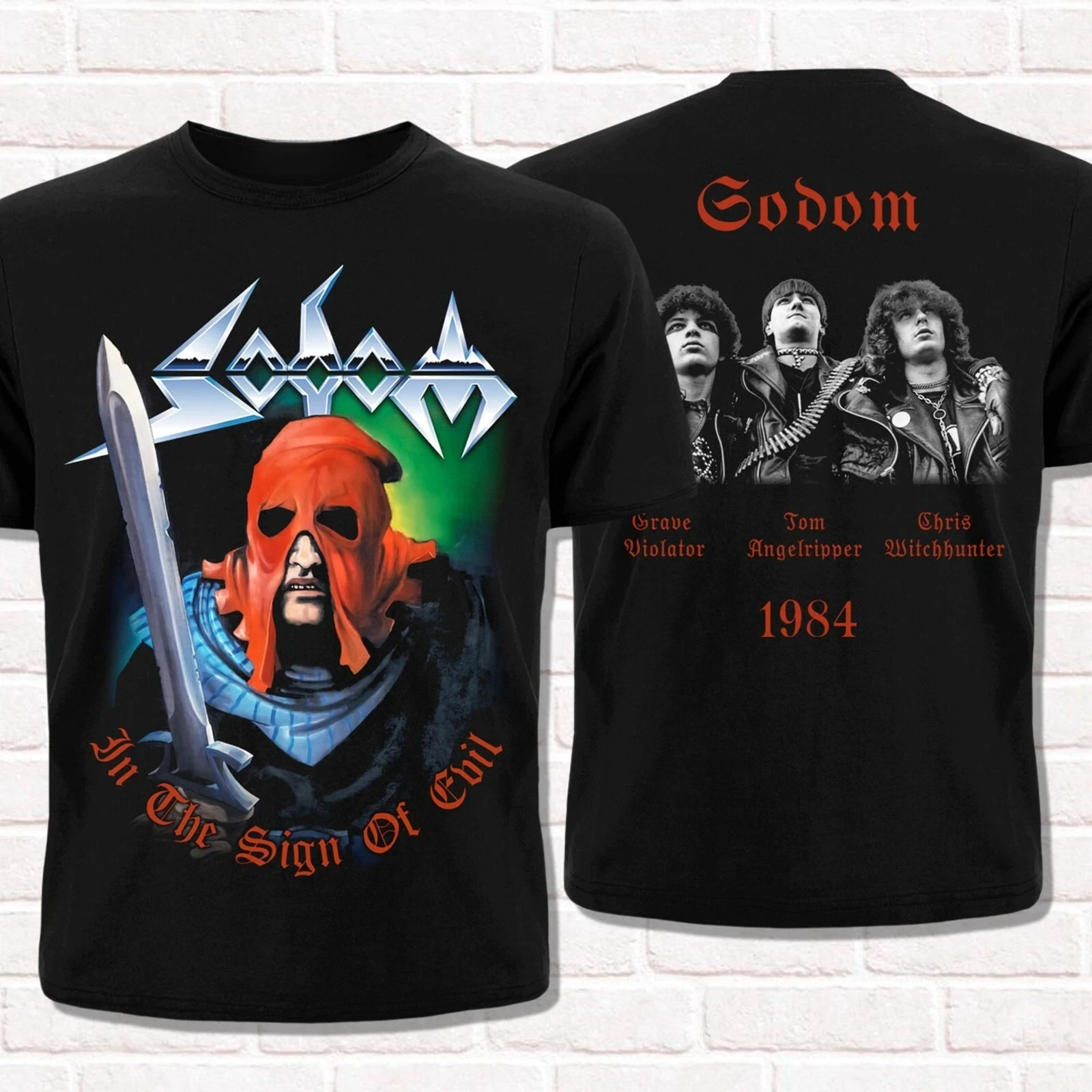 تي شيرت سدوم في علامة الشر 1985 ثراش ميتالهيدز ستايل تي شيرت علوي سيدتي قطن كم قصير شارع العليا #3