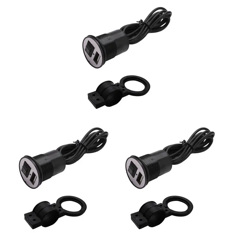 3X 12-24V Universal USB Motorcycle Power Adapter Socket USB Waterproof Auto Adapter