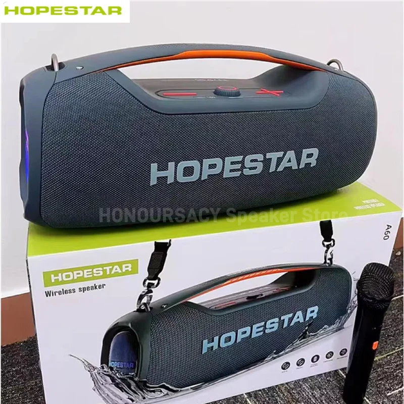 HOPESTAR A60 100W High-Power Bluetooth Speaker Outdoor Waterproof Portable Wireless Karaoke Stereo Surround Subwoofer With Mic