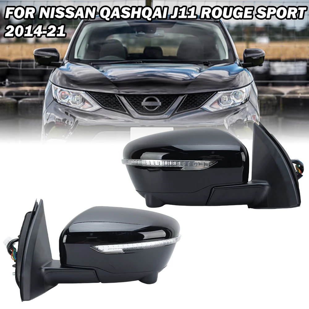 Gruppo specchietto retrovisore laterale a 13 fili per Nissan X-Trail J11 Rouge Sport 2014-2020 nero con fotocamera specchietto retrovisore accessori auto