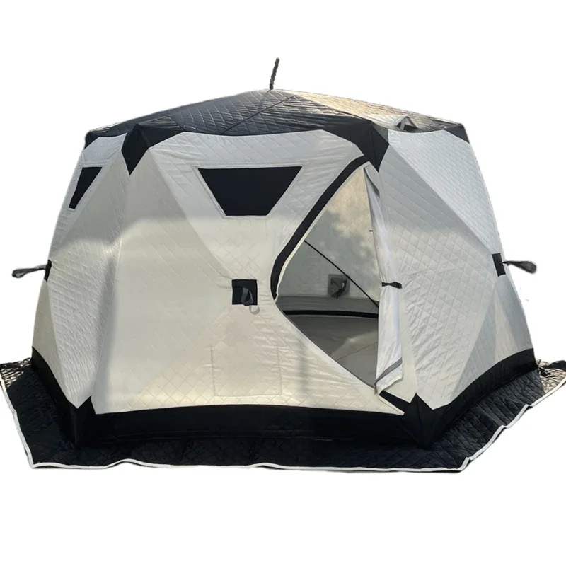 Outdoor Hexagon sauna hub tent portable Pop Up custom cube hiking insulated ice fishing tent 6 person winter camping hot tent