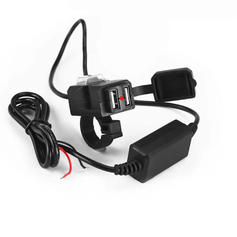 Universal Motorcycle Mobile Phone Charger Dual USB Slot Quick Charge Waterproof Bike Charger Socket 12v Charger Accessories