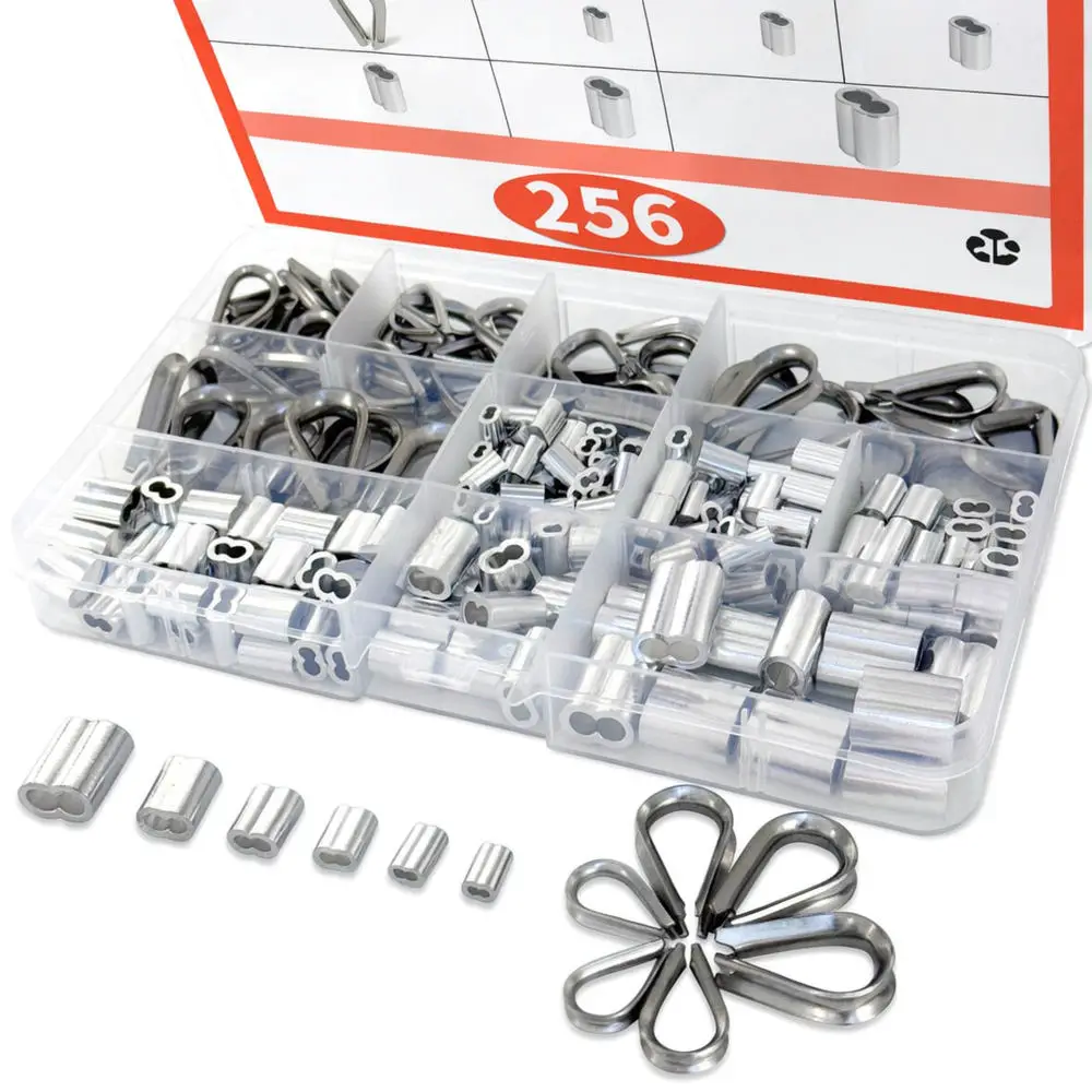 Cable Thimble And Double Hole Ferrule Assortment Stainless Steel Rigging Accessories For Wire Rope Protection Hardware