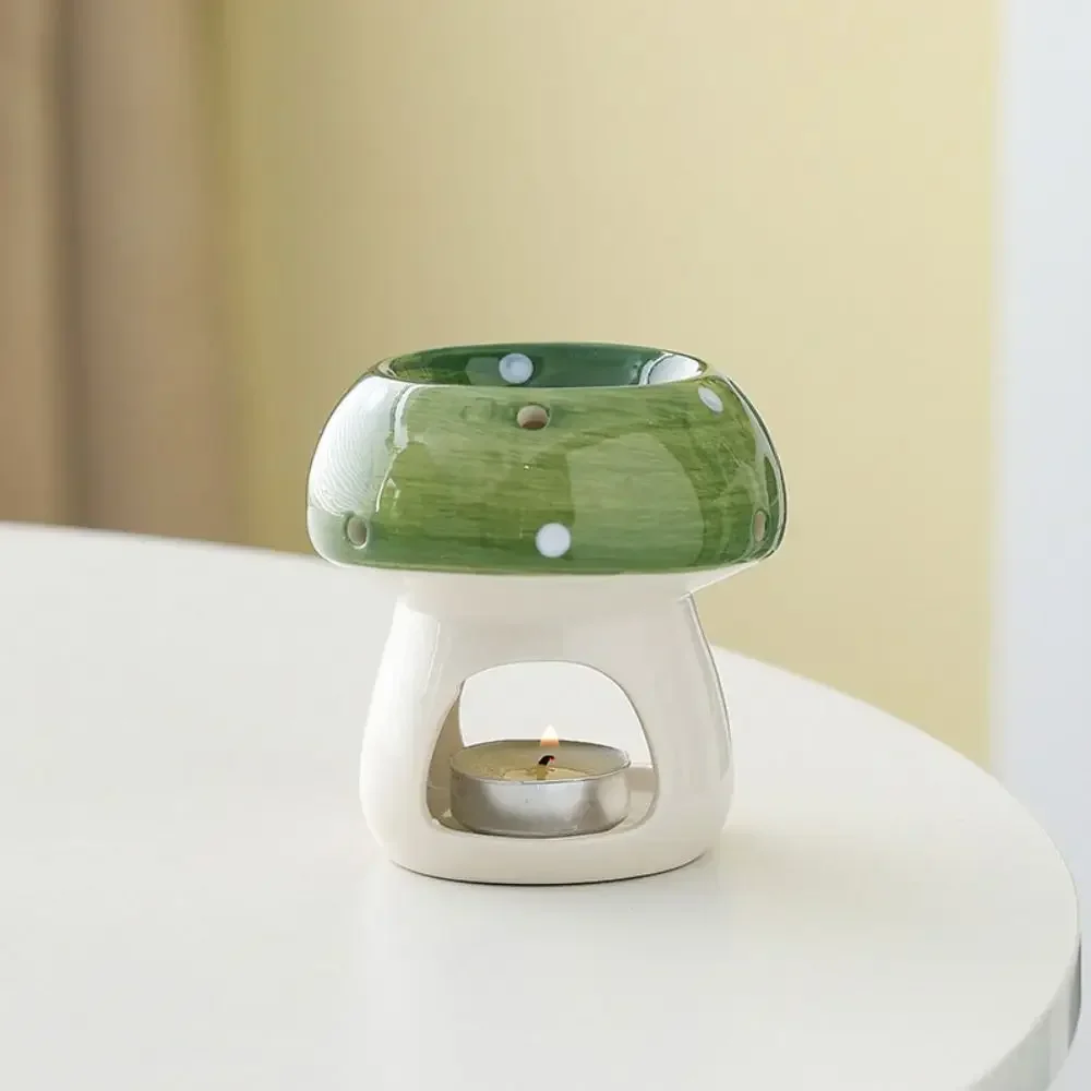 Cute Mushroom Candle Holder Romantic Creative Candle Essential Oil Burner Non-toxic Anti-slip Mushroom Incense Burner