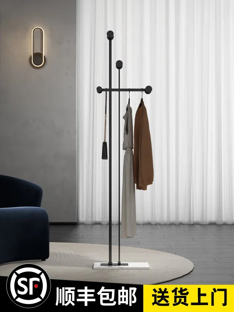 Hanging clothes rack floor-to-ceiling bedroom light luxury living room entrance marble coat rack clothing store simple creative