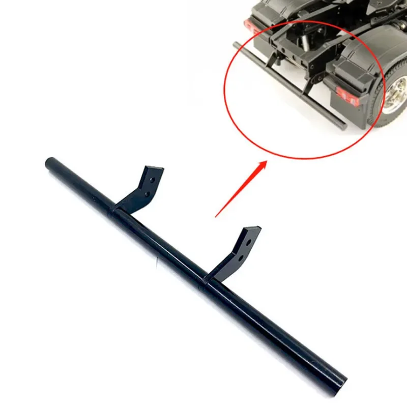 Metal Rear Bumper with Tow Hooks & Anti-Collision Bar for 1/14 Tamiya Benz/Man/Scania RC Truck, Upgrade Modification Parts