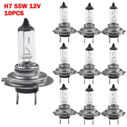 10PCS H7 55W-12V Halogen Headlights Bulbs Supers Bright Warm-White Lights Bulbs Headlight Lamp Car Replacements Accessories