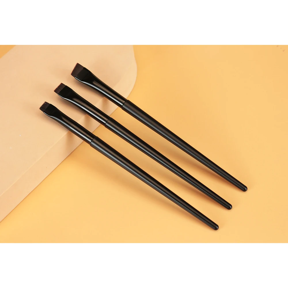 Mini Portable Makeup Brushes Cosmetic Beauty White or Black Fiber Hair Blade Eyeliner Eyebrow Tools for Kids or Girls Beginners