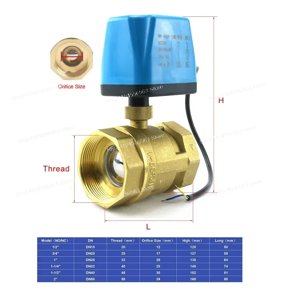 Smart 1/2 "3/4" 1 "2" Valvola a sfera motorizzata normalmente chiusa 220V 12V 24V Elettrovalvola elettrica in ottone a 2 fili DN15 DN20 DN25 DN32