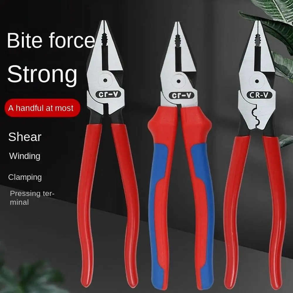 1Pcs Steel Wire Wire Pliers Labor-Saving Multi-Functional Electrician Tool with Nonslip Handle 7/8/9 inch Flat Mouth Pliers