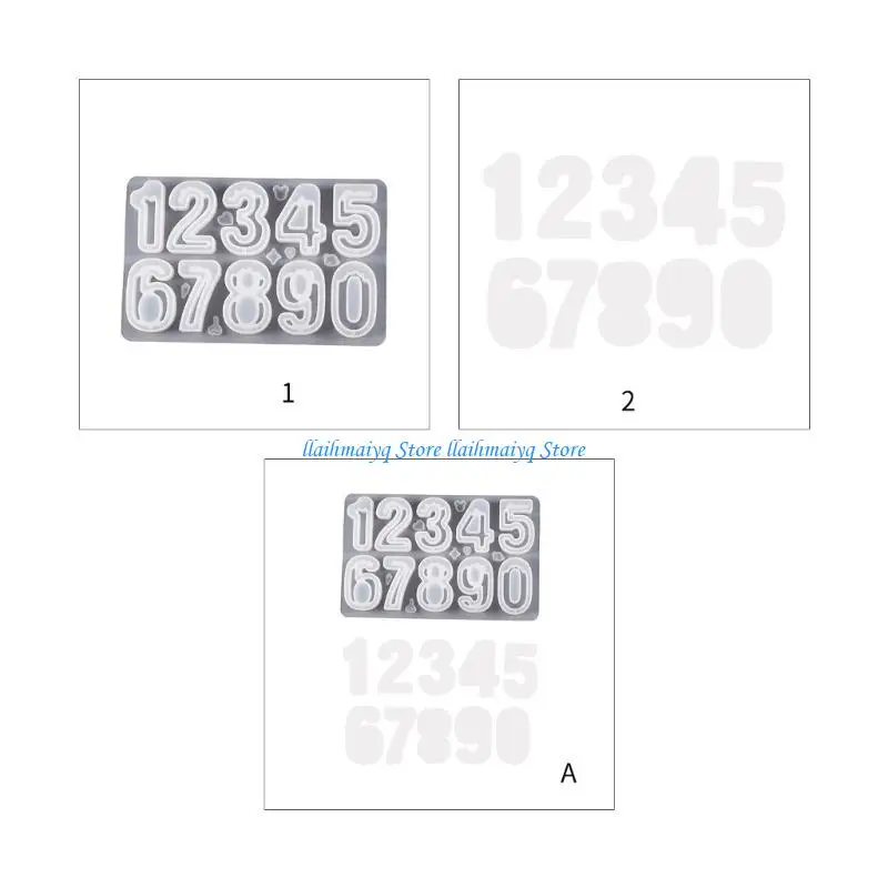 573B Number Mold 0 to 9 Silicone Mould Epoxy Resin Molds for DIY Handmade Crafts Wedding Jewelry Necklace Pendant Decorations