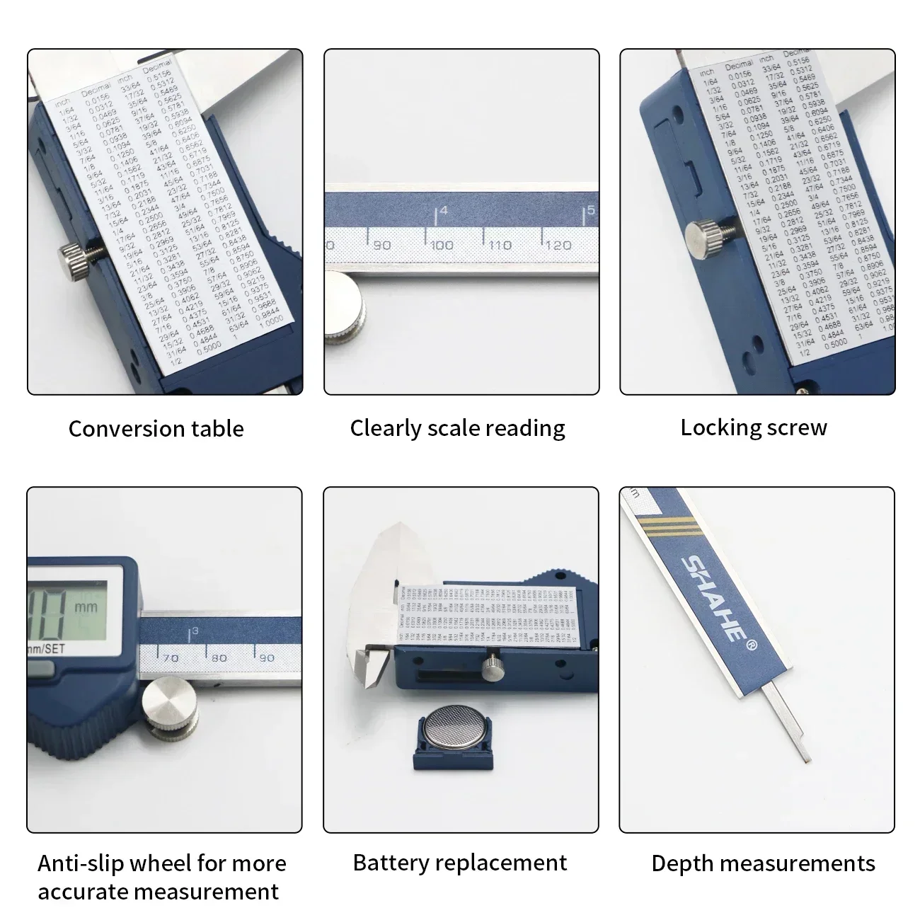 SHAHE Digital Caliper Electronic Measuring Instruments With Upper And Lower Limit Setting Function Eectronic Caliper Steel