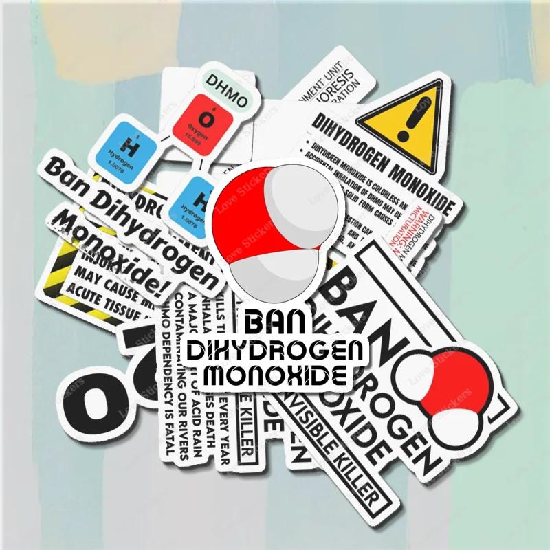 Dihydrogen Monoxide 5PCS Stickers for Living Room Bumper Anime Cute Kid Car Art Print Window Home Decor   Wall Stickers