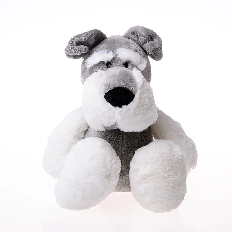 

25 /35/50cm Cute Stuffed Doll Jungle Brother Lovely Grey Schnauzer Dog Plush Animal Toy Baby Doll Best Birthday Gifts for Kids