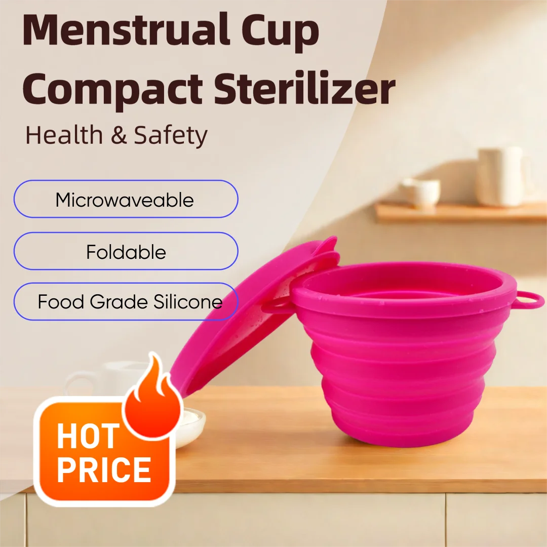Wide Base Esterilizador Copa Menstrual 550Ml Silicone Cup Box Collapsible Higiene Health Care Products mestrual cup sterilizer