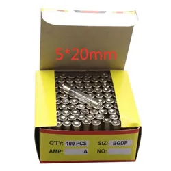 100pcs 5*20 6.3A 250v glass fast fuse tube 5*20mm 6.3A 250V 5x20 fast fuse