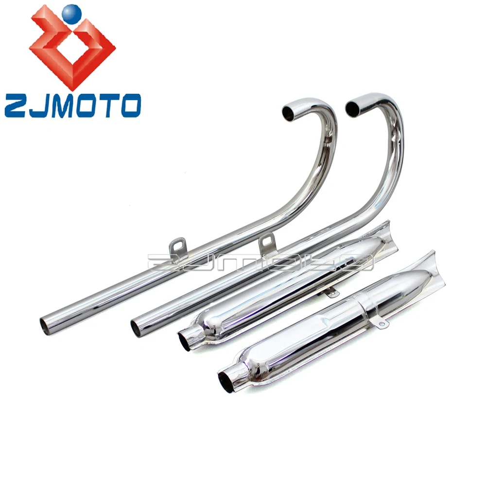 24/32HP Motorcycle Accessories Full System Retro Fishtail Exhaust Pipe Muffler Silencer Tube For BMW K750 M1 M72 R71 R12 KS750