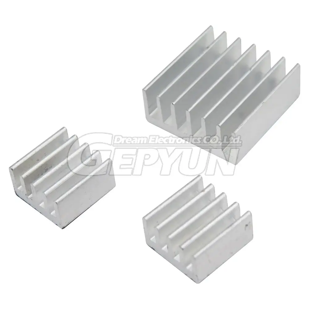 1Set/LOT 3pcs Adhesive Raspberry Pi 3 Heatsink Cooler Pure Aluminum Heat Sink Set Kit Radiator For Cooling Raspberry Pi 2