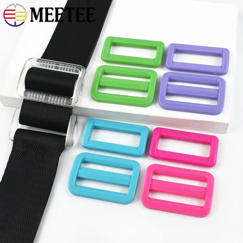 5/10Pcs Meetee 25-38mm Colorful Plastic Buckles Tri-Glide Buckle O D Ring Clasp Backpack Connector Hook DIY Sewing Accessories