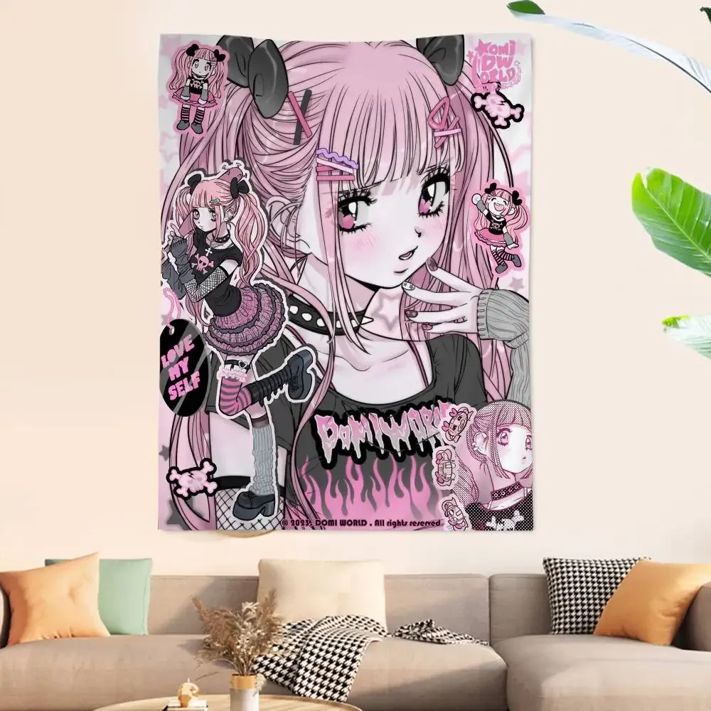 Anime Jirai Kei Cartoon Tapisserie Wandbehang Dekoration Haushalt Wohnkultur