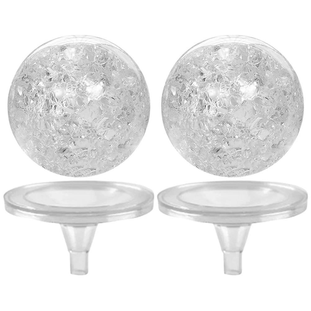 2 Cracked Display Globe Holder Set 5CM Ice Crack Glass Decor for Fish Tank Fountains Home Desktop Office Exquisite Craft